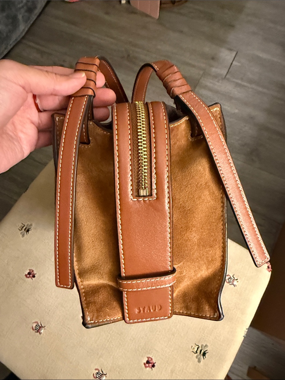 STAUD Harold Bag, Tan Suede - Picture 8 of 11
